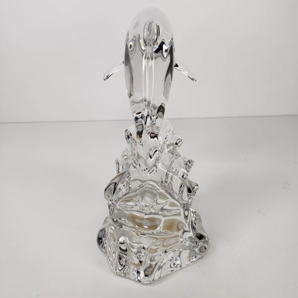 Wonders of the World Clear Lead Crystal Dolphin Jumping Out of Ocean 5.5 Inches - Picture 4 of 9